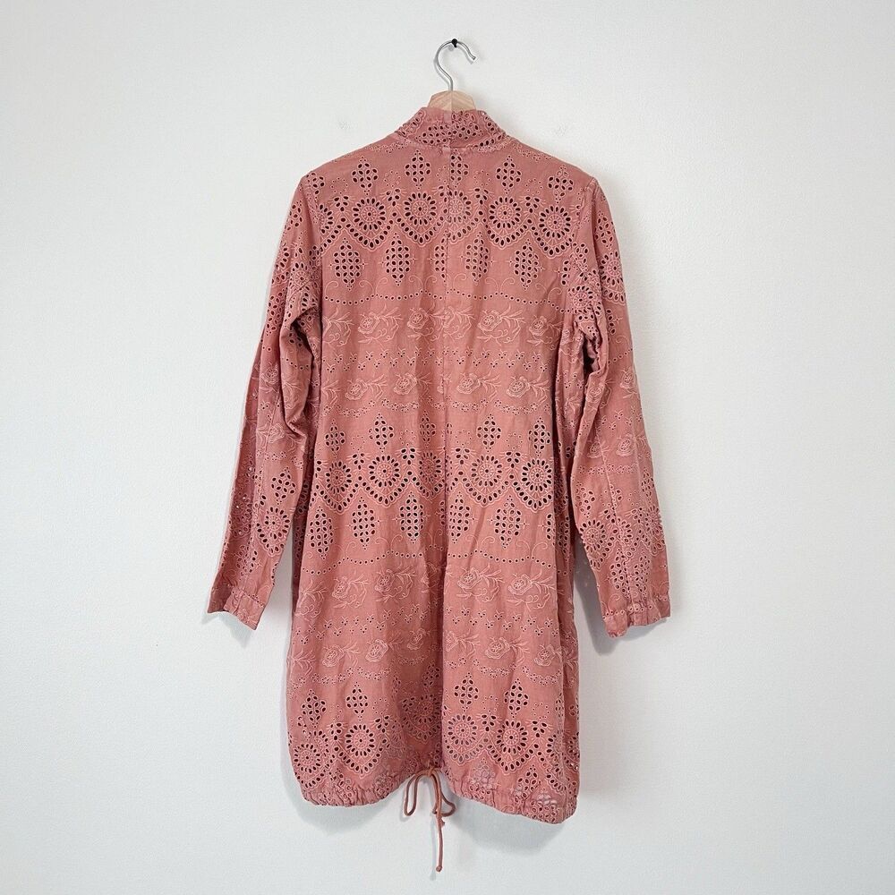 SUNDANCE Moonlight Eyelet Lace Jacket Terracotta Boho Open Front Size M - Picture 7 of 9